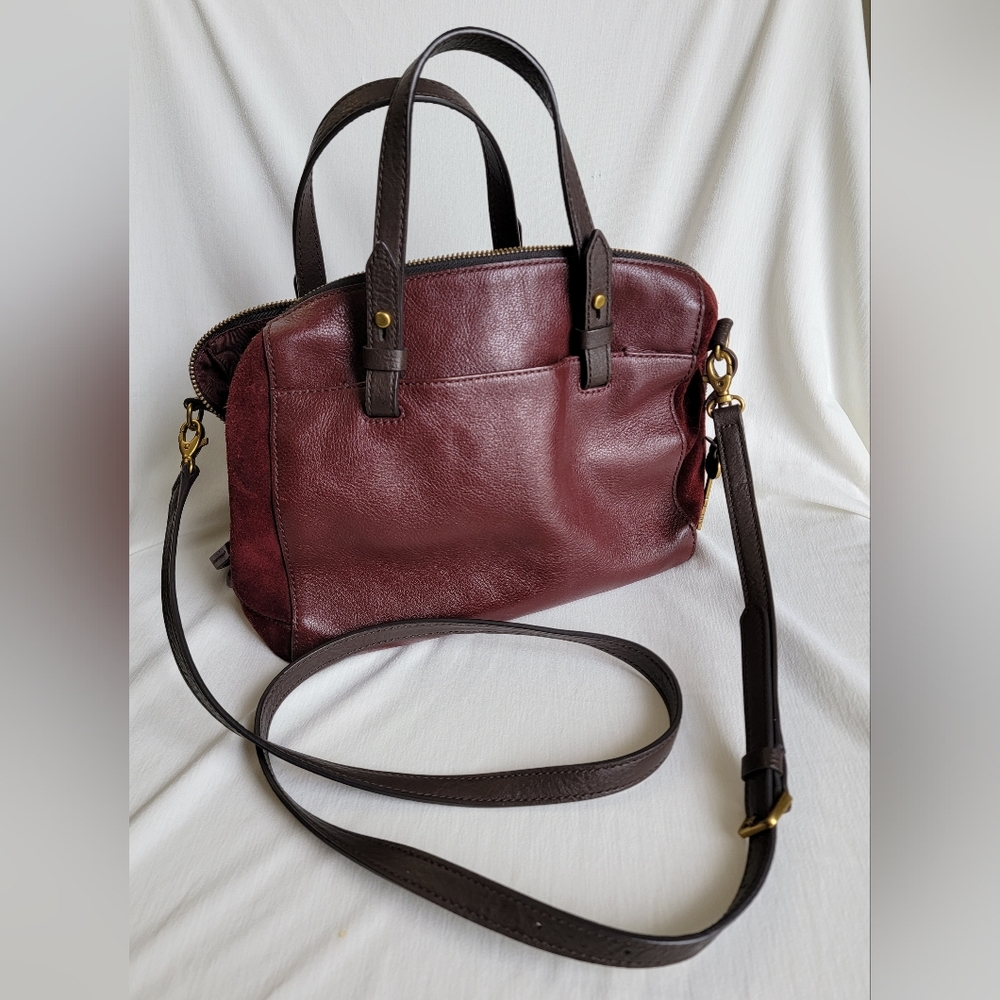 Fossil Rachel Satchel Burgundy Color